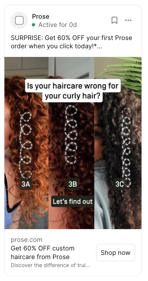 Example graphic of a poll or question Facebook ad.